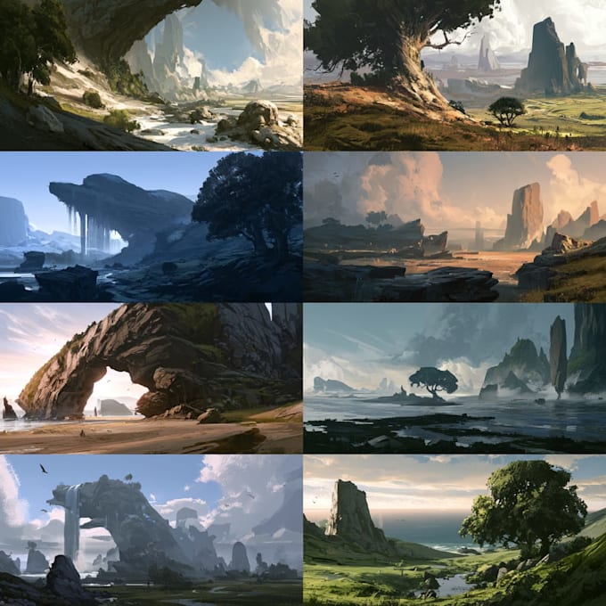 fantasy landscape design illustrations