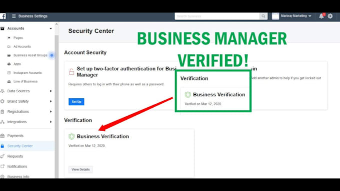 verify your business manager on meta