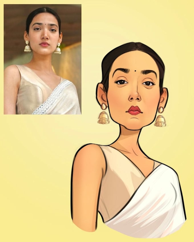 paint realistic or cartoon digital portraits