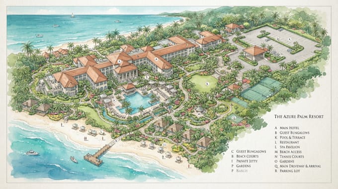 create custom hotel map, resort, campground, and guest navigation maps