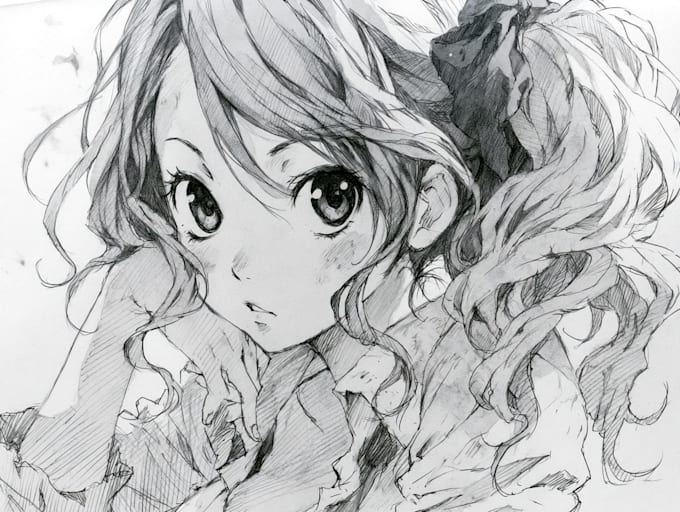draw anime sketch colored