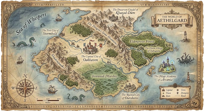 create fantasy maps and sketches for tabletop games