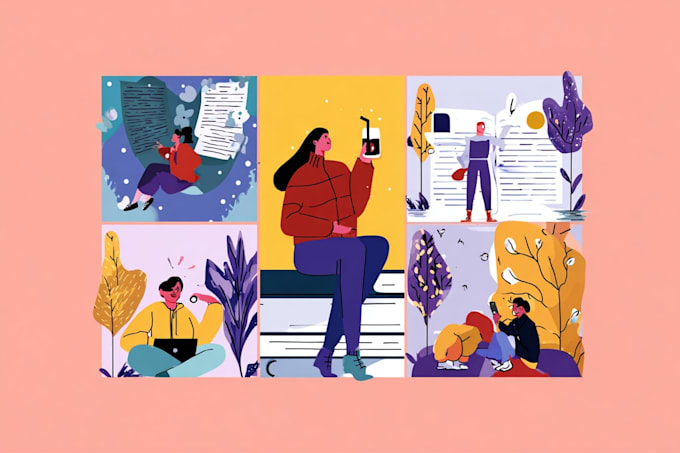 draw vectorised, modern, flat illustrations