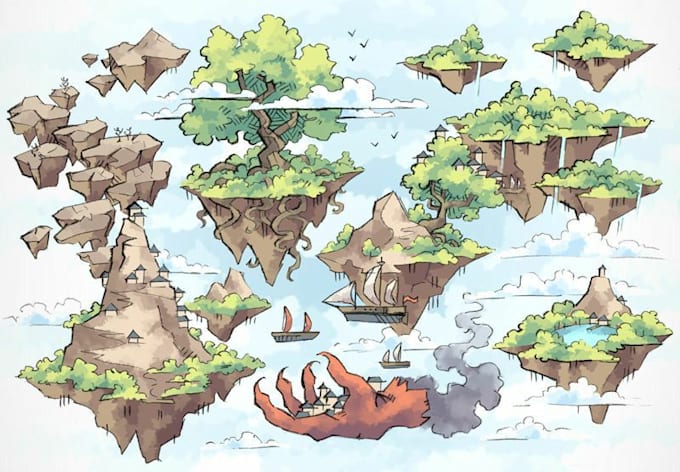 draw a custom map for fantasy, scifi, book or boardgame