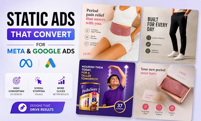 design ecommerce static ads for skincare, dtc brand