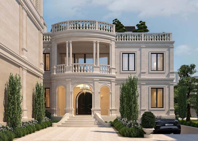 redesign your house facade with 3d realistic rendering