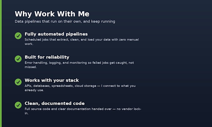 build automated etl data pipelines and workflow automation
