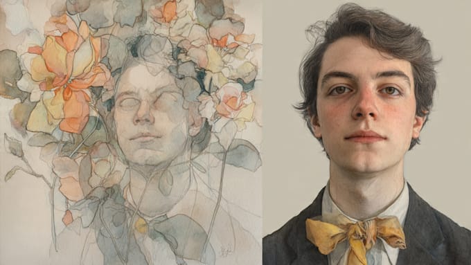 draw outstanding watercolor portrait