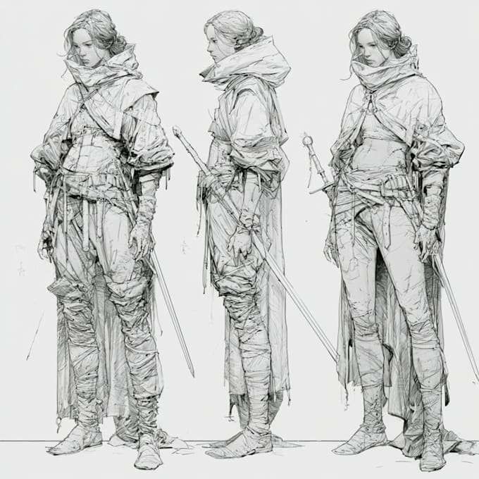 sketch unique monsters and mythical fantasy creatures