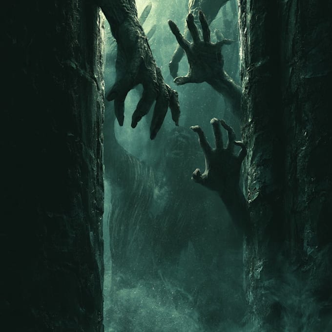 create a dark, horror, underground art illustration