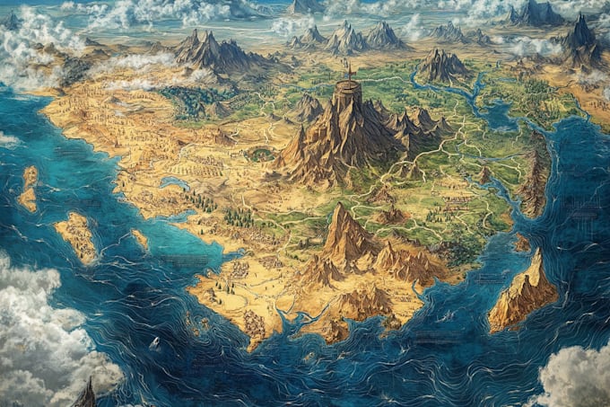 do fantasy map illustration