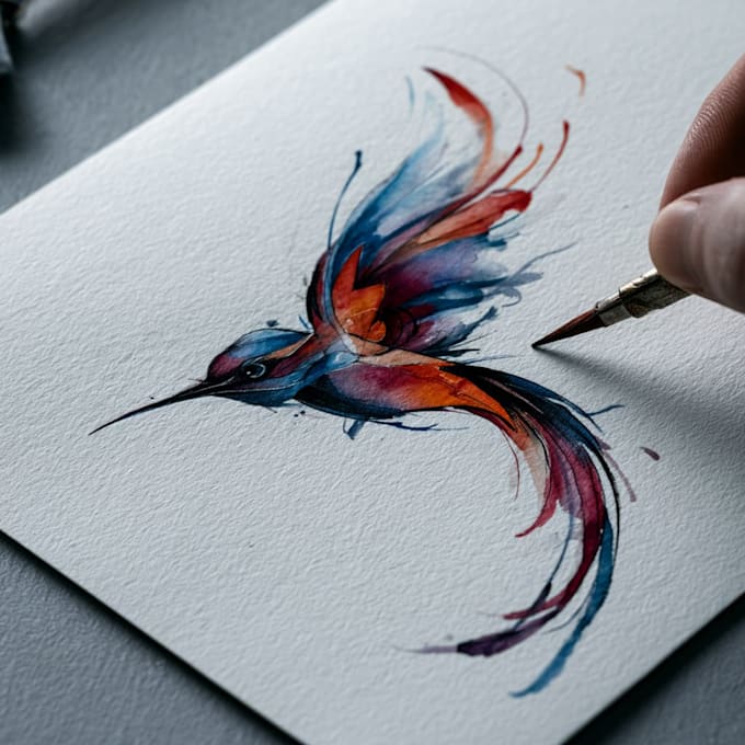 create a watercolor tattoo design