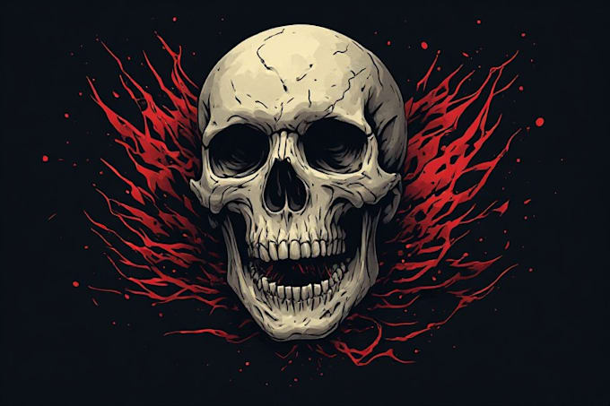 create fantasy skull illustrations for you