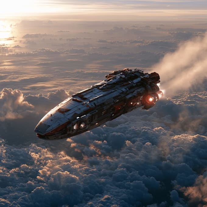 create unique sci fi spaceship illustrations for you