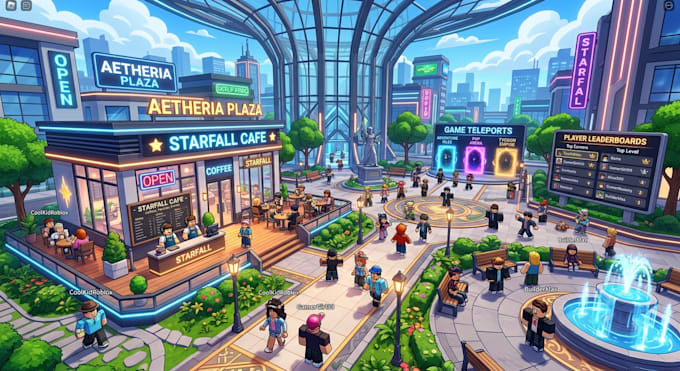 make build a high quality roblox lobby, cafe, or custom map