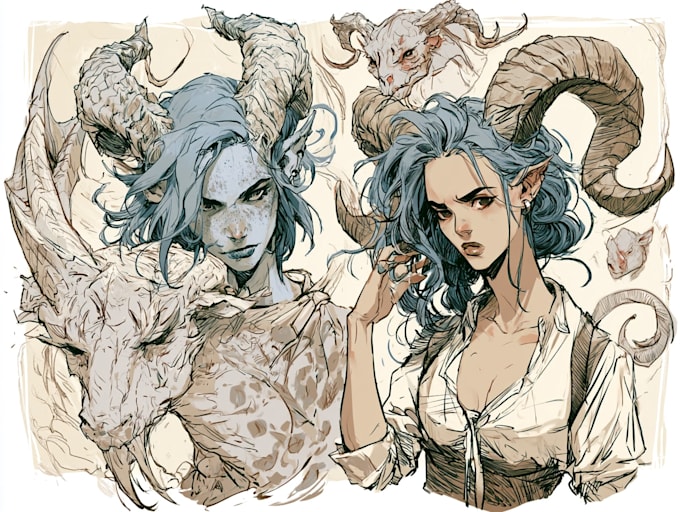 draw dnd character commissions, illustrations