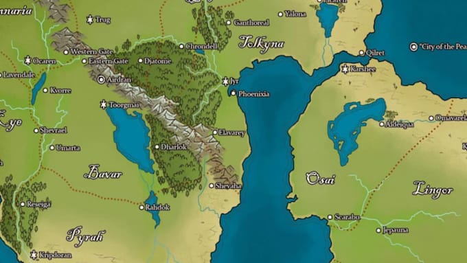 draw fantasy map for your rpg dnd 4k with inkarnate map illustration map