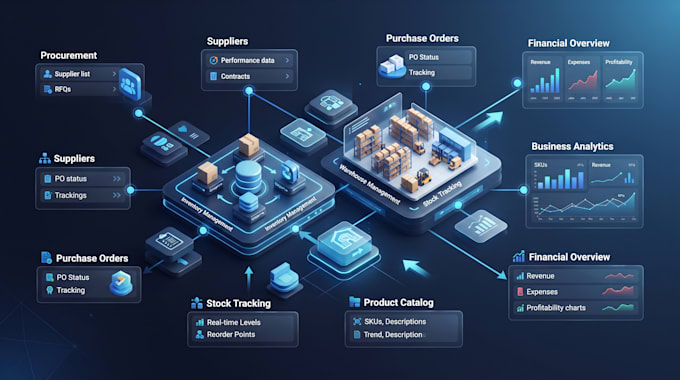 develop inventory and business management erp software