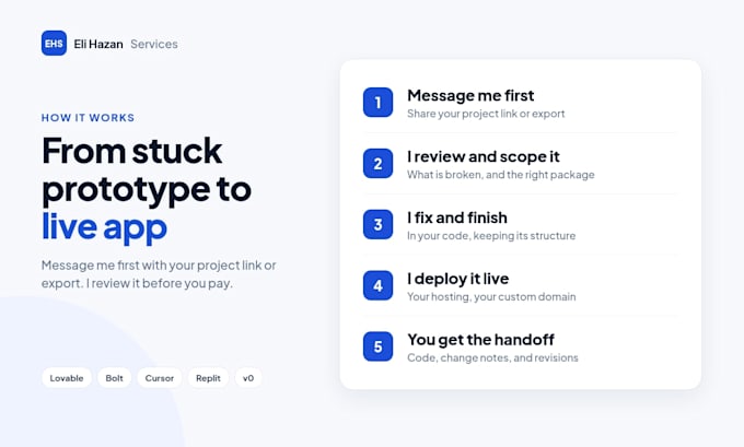 fix, finish, and deploy your lovable, bolt, or cursor app
