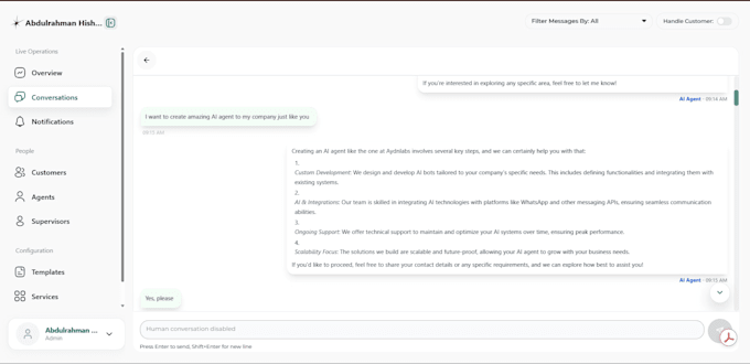 build a multi channel arabic,english ai customer support agent