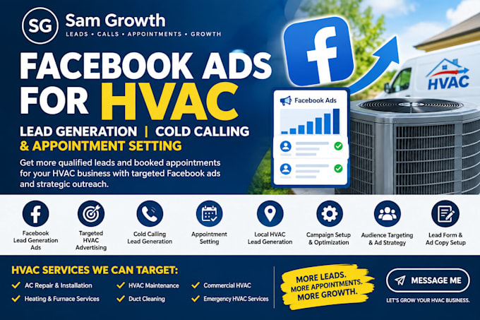 setup facebook ads for cold calling lead generation and appointment setting hvac