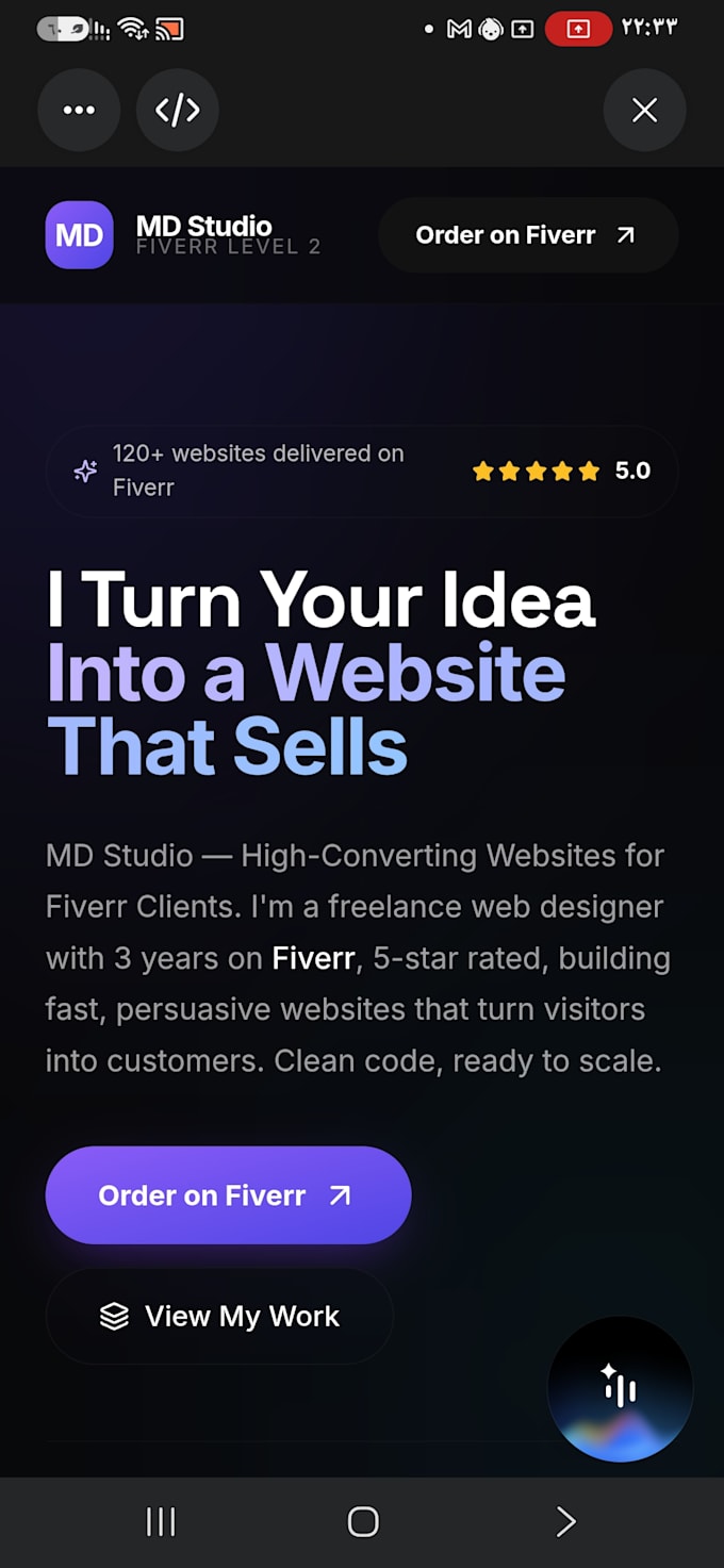 a professional seller portfolio website