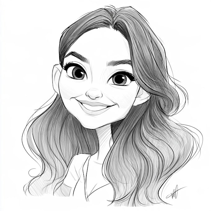 illustrate cartoon type protrait sketch