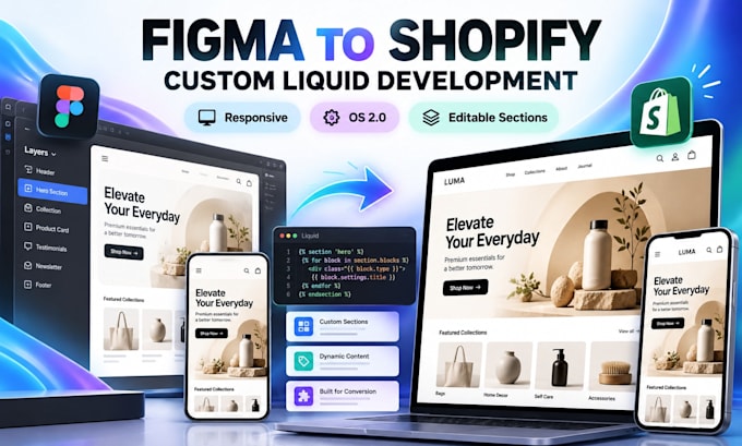convert figma to shopify with custom liquid development