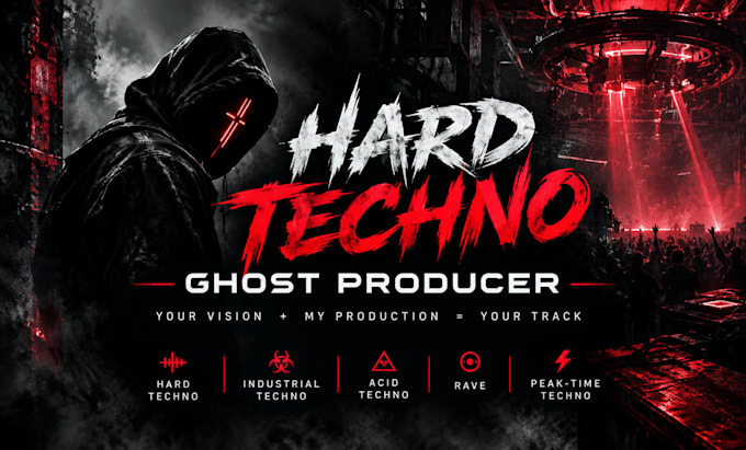 create hard techno, industrial techno and rave tracks ghost producer