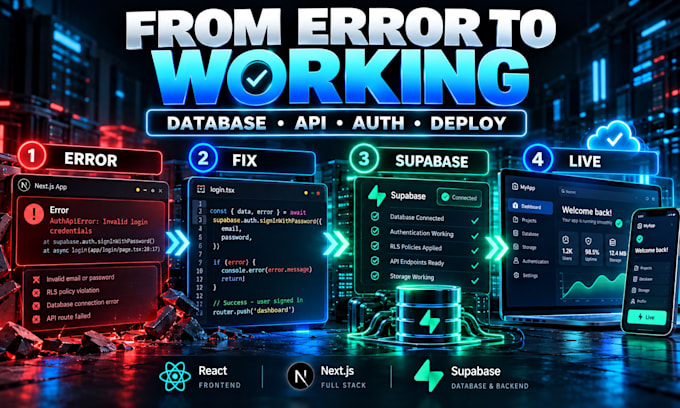 fix supabase auth database rls and API issues