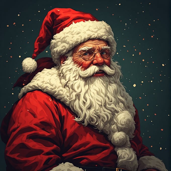 design a festive santa claus portrait