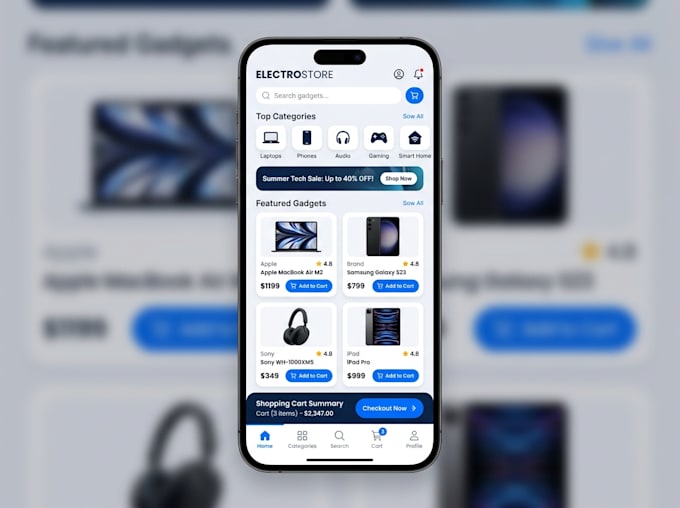 develop custom flutter app for ios and android