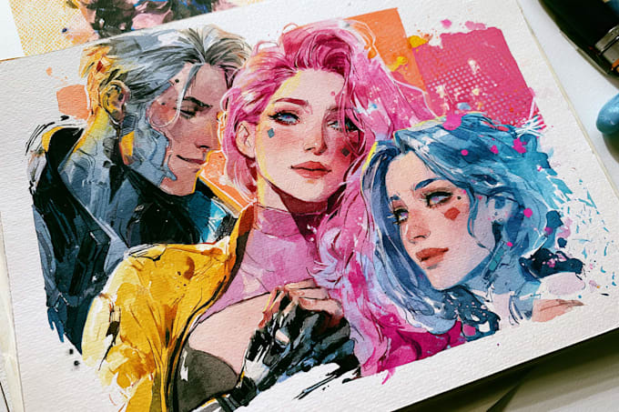 make a family portrait watercolor portrait