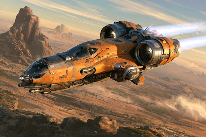 design a sci fi spaceship art