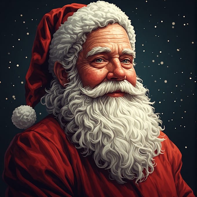 design a magical christmas santa portrait