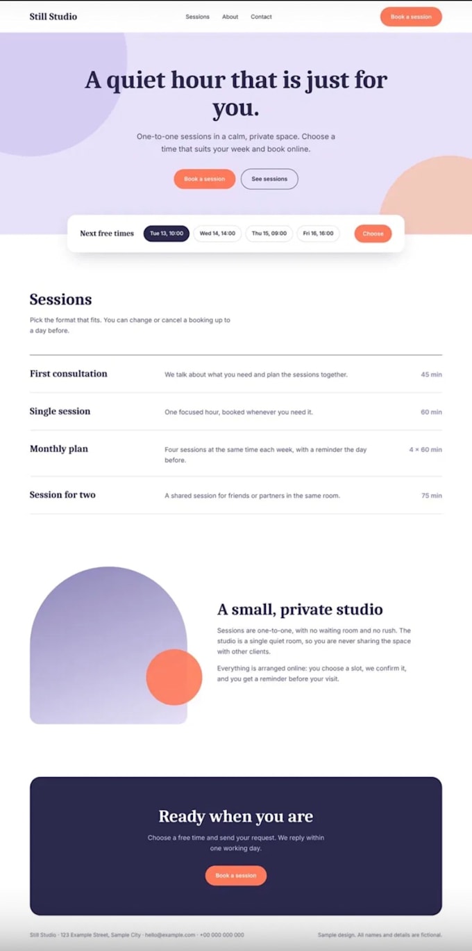do a simple website for your activity