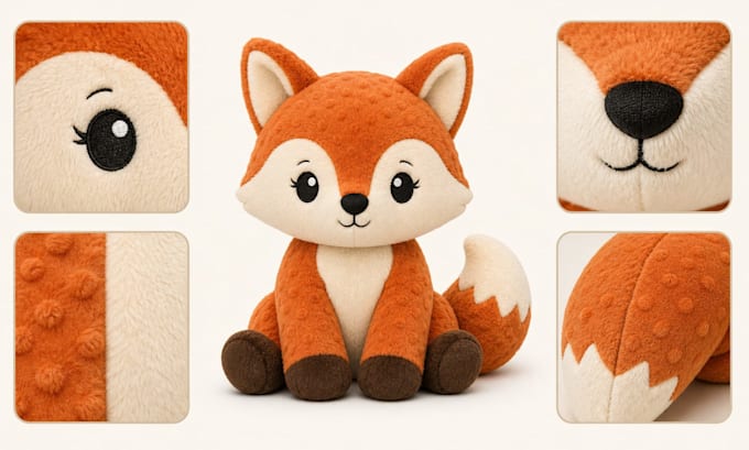design custom plush reference sheet plush toy design stuffed animal tech pack