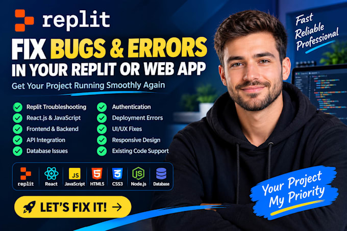 fix bugs errors and issues in your replit or web app
