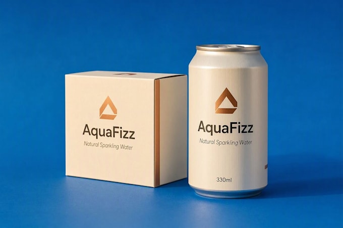 create a premium beverage can label design