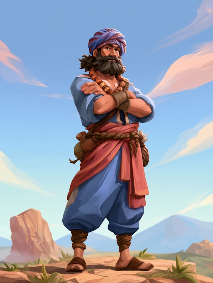 draw 2d game character illustration