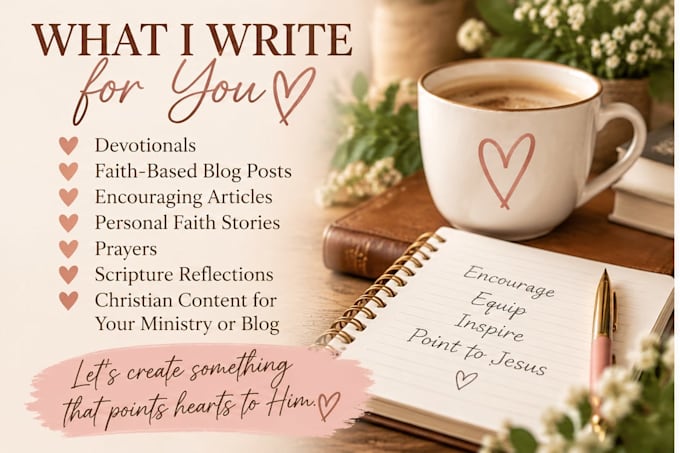 write heartfelt christian devotionals and faith based content