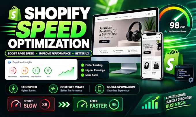 do shopify speed optimization shopify page speed up website core web vitals