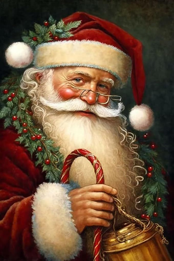 create a festive santa character portrait