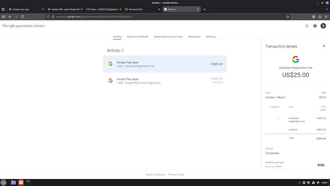 sell my organization google play console 7 months old