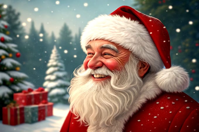 draw a funny santa claus portrait