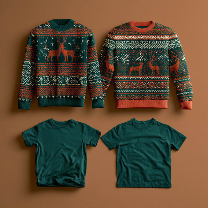 create unique typography ugly christmas t shirt design