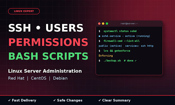 do linux server administration on redhat centos and debian