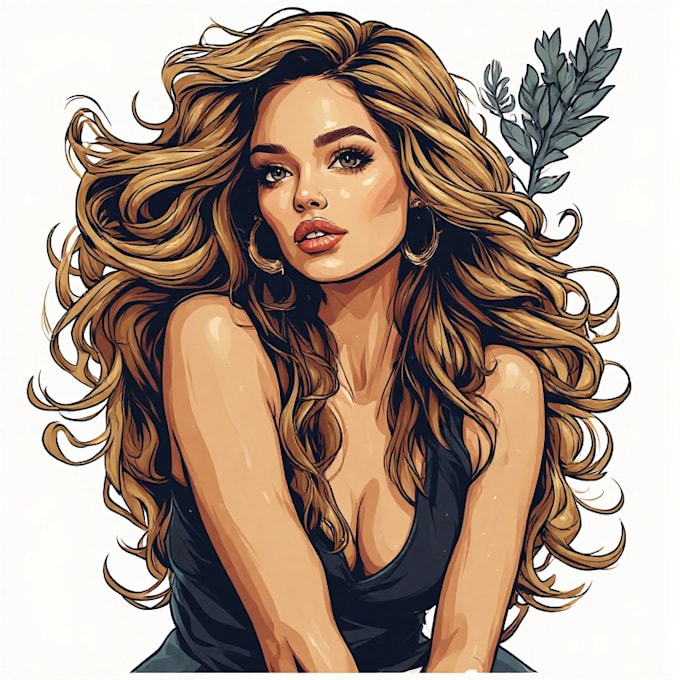 create elegant and playful pin up girl artwork
