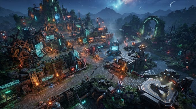 design 3d sci fi game environment, 3d fantasy environment, 3d ue5 environment