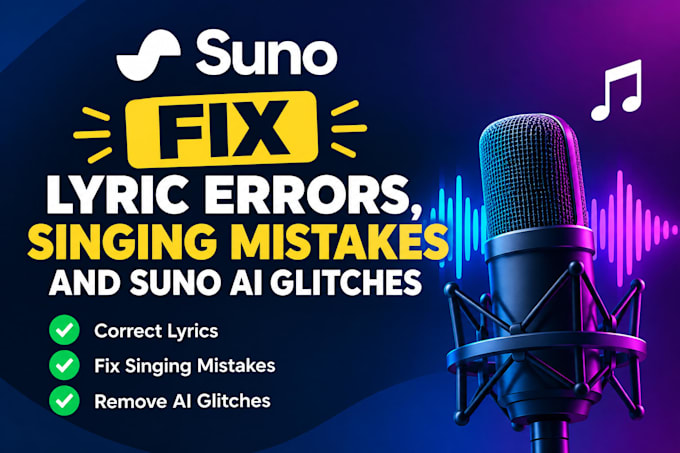 fix lyric errors ,singing mistakes and suno ai glitches